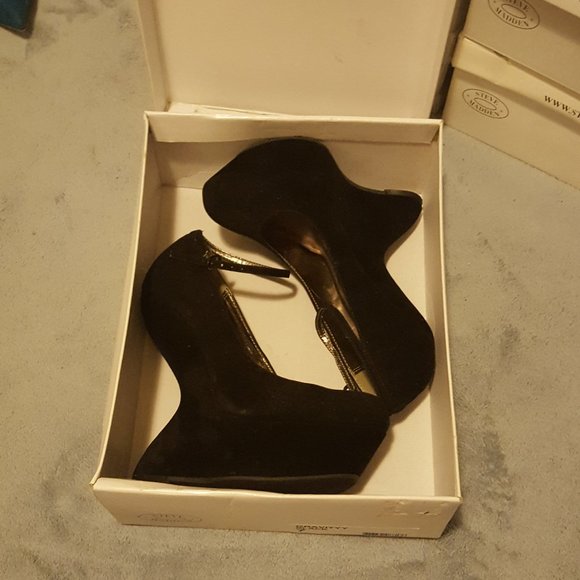 Steve Madden Gravityy Women's Size 7 Black Platform Wedge Pumps - Picture 1 of 2